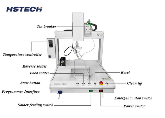 quality High Precision 4 Axis Tabletop Soldering Robot 360 Degree With Dual Working Station factory